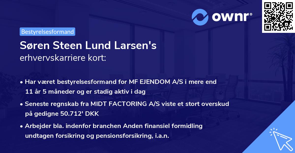 Søren Steen Lund Larsen's erhvervskarriere kort