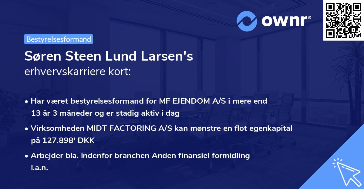 Søren Steen Lund Larsen's erhvervskarriere kort