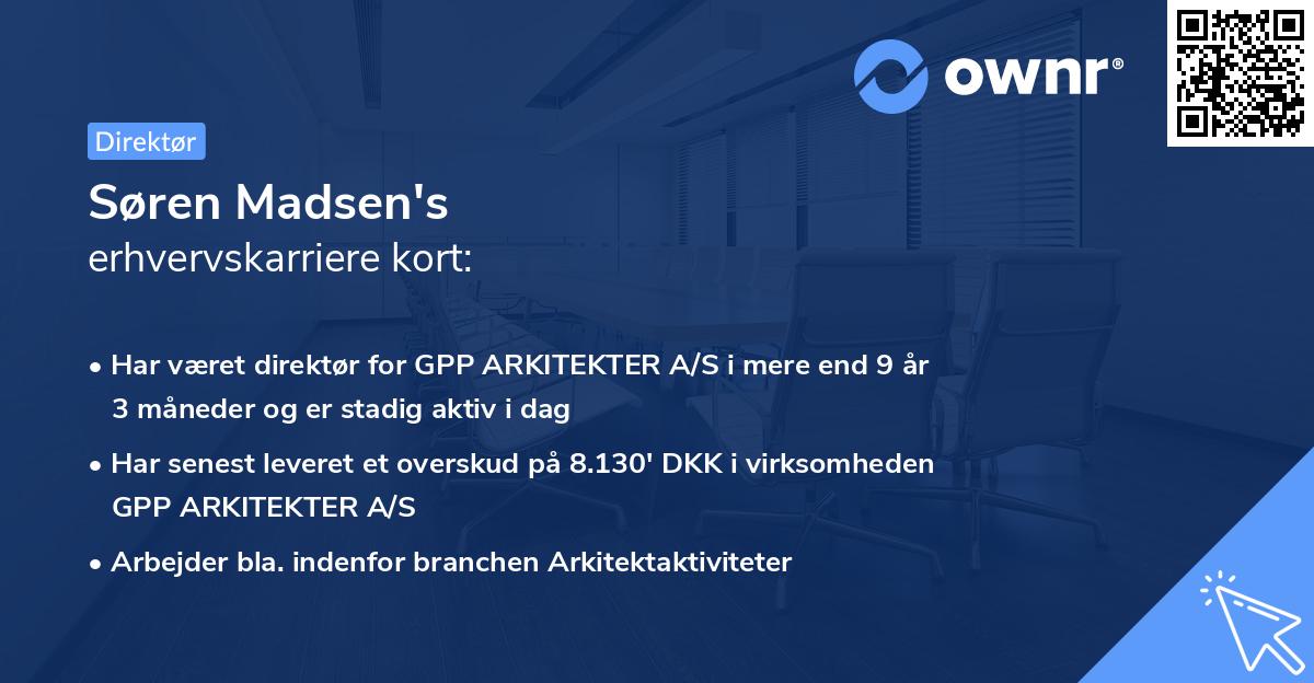 Søren Madsen's erhvervskarriere kort