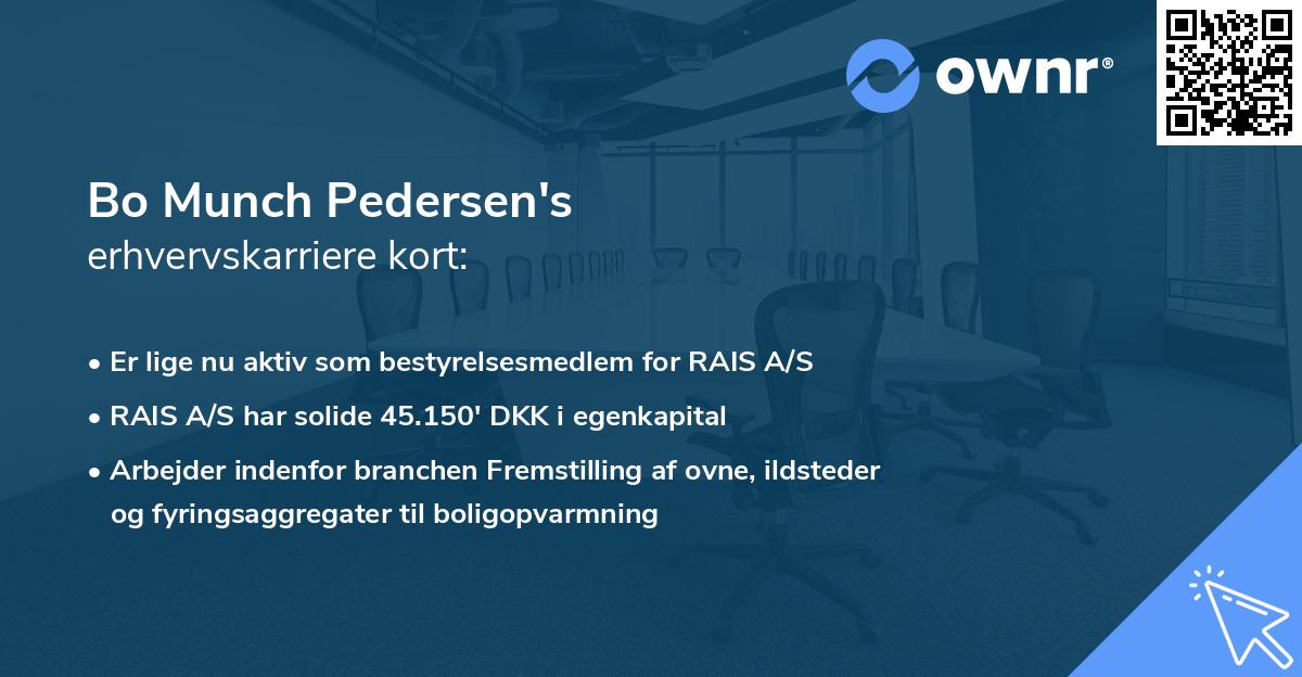 Bo Munch Pedersen's erhvervskarriere kort