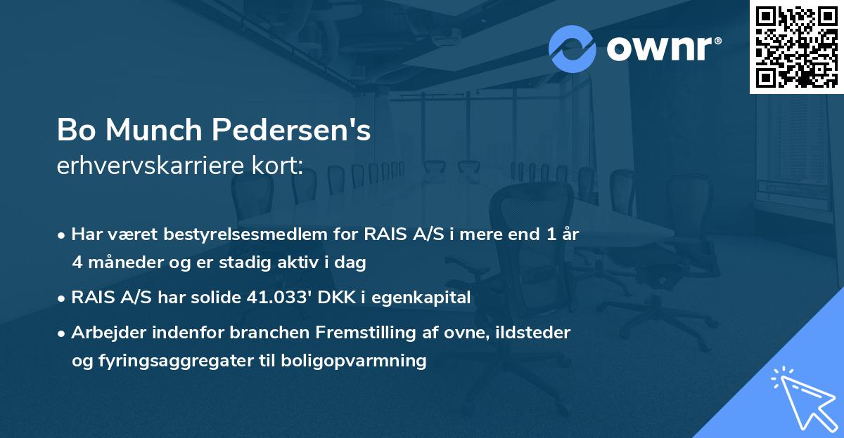 Bo Munch Pedersen's erhvervskarriere kort