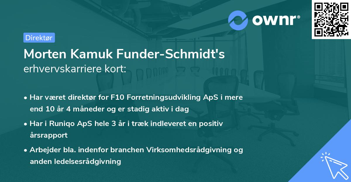 Morten Kamuk Funder-Schmidt's erhvervskarriere kort