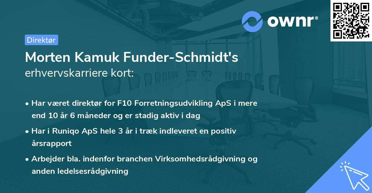 Morten Kamuk Funder-Schmidt's erhvervskarriere kort