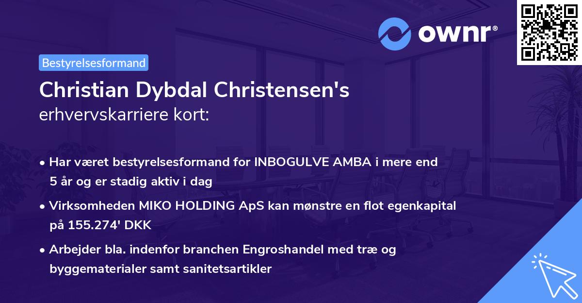 Christian Dybdal Christensen's erhvervskarriere kort