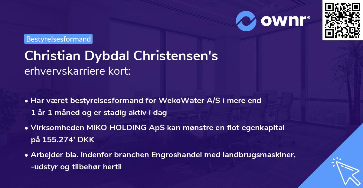Christian Dybdal Christensen's erhvervskarriere kort