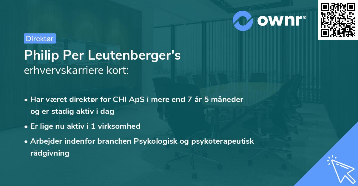 Philip Per Leutenberger's erhvervskarriere kort