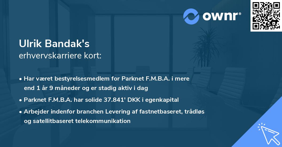 Ulrik Bandak's erhvervskarriere kort