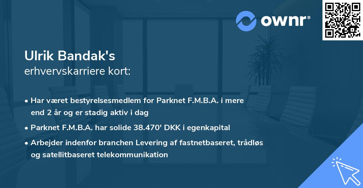Ulrik Bandak's erhvervskarriere kort