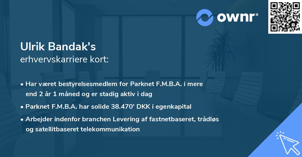Ulrik Bandak's erhvervskarriere kort