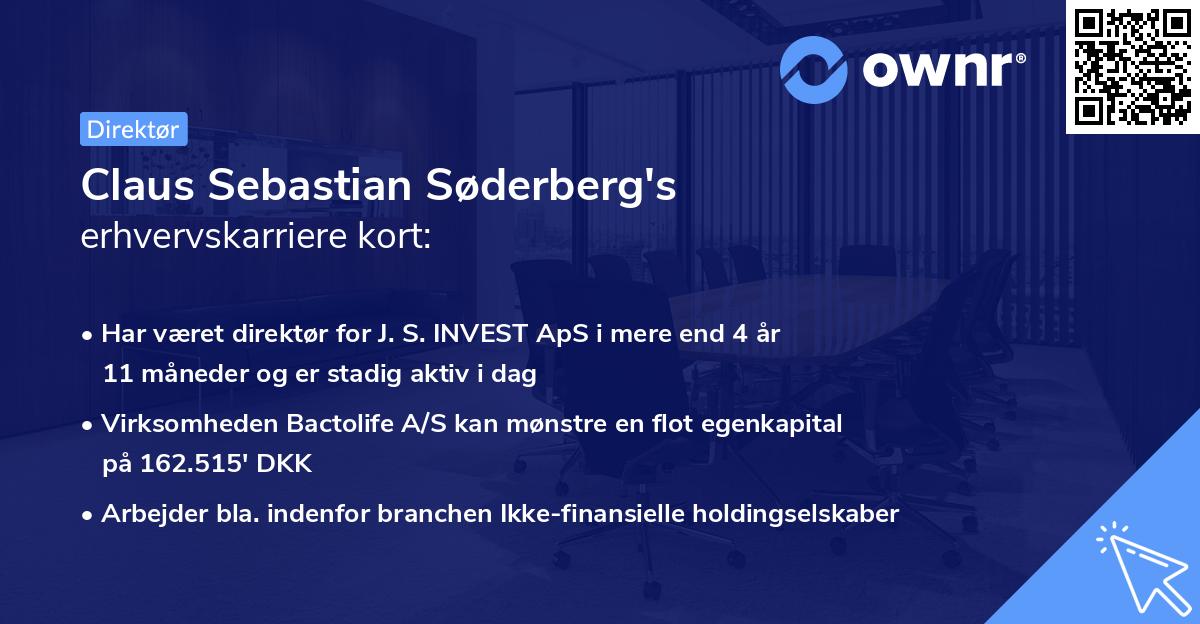 Claus Sebastian Søderberg's erhvervskarriere kort