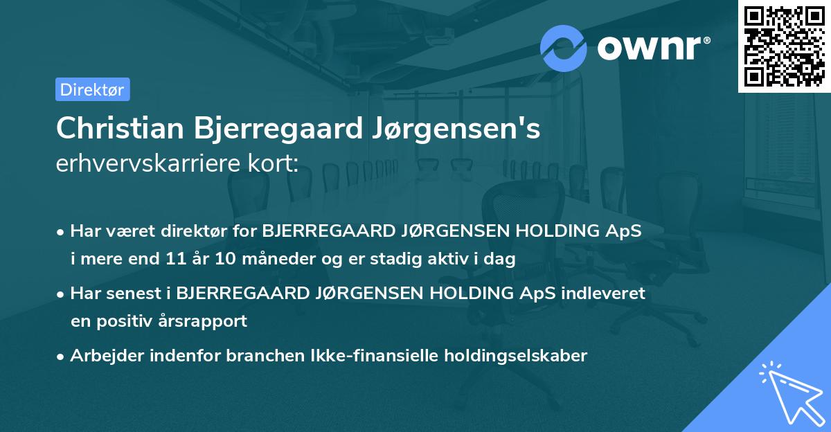 Christian Bjerregaard Jørgensen's erhvervskarriere kort