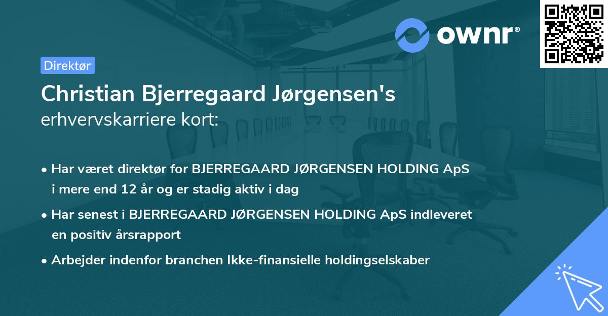 Christian Bjerregaard Jørgensen's erhvervskarriere kort
