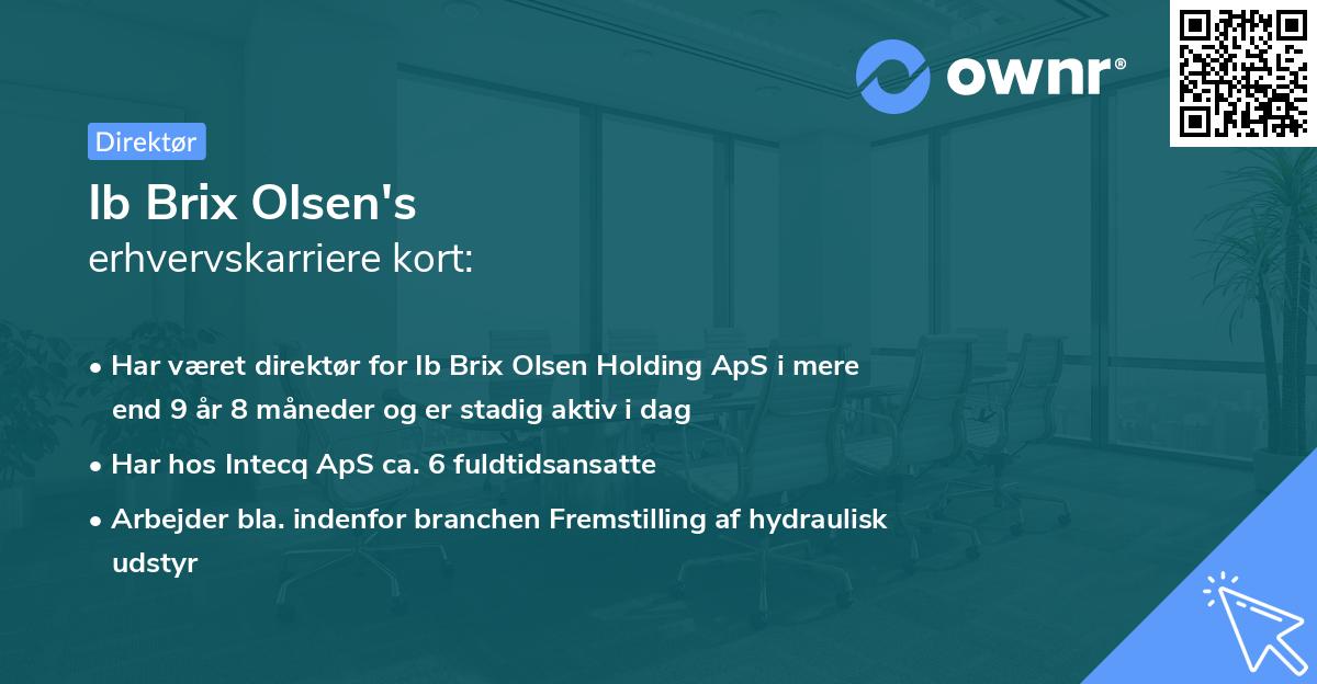 Ib Brix Olsen's erhvervskarriere kort