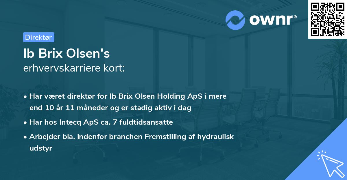 Ib Brix Olsen's erhvervskarriere kort