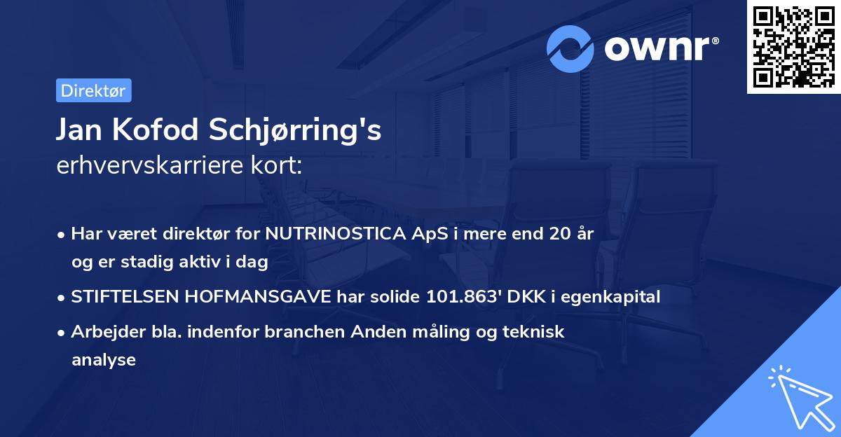 Jan Kofod Schjørring's erhvervskarriere kort