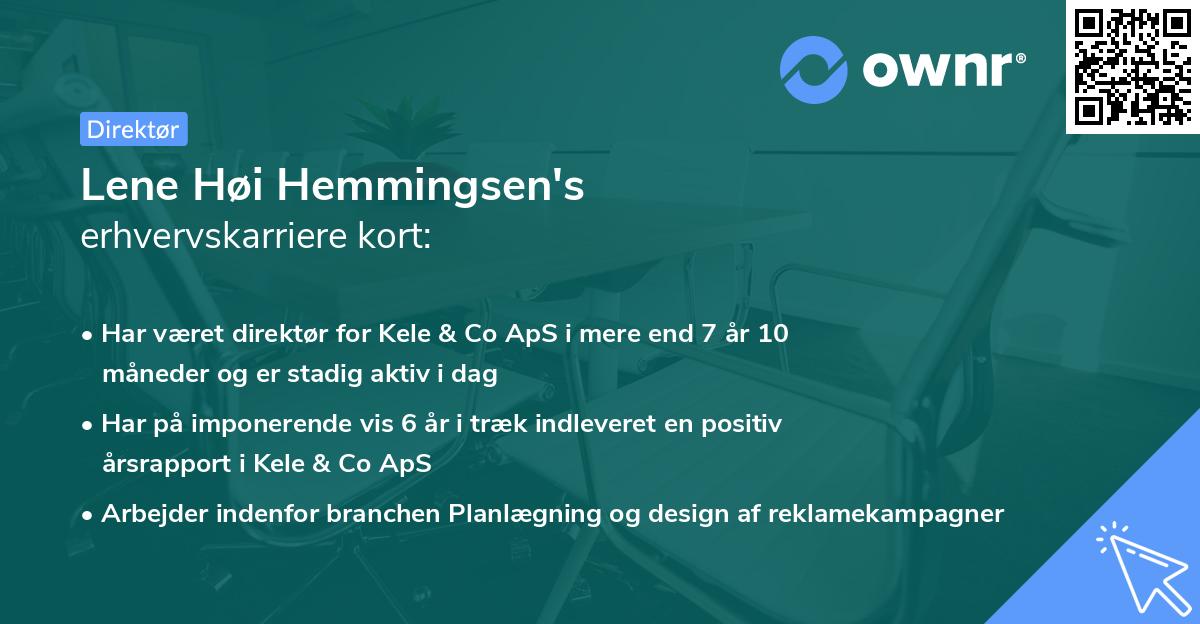 Lene Høi Hemmingsen's erhvervskarriere kort