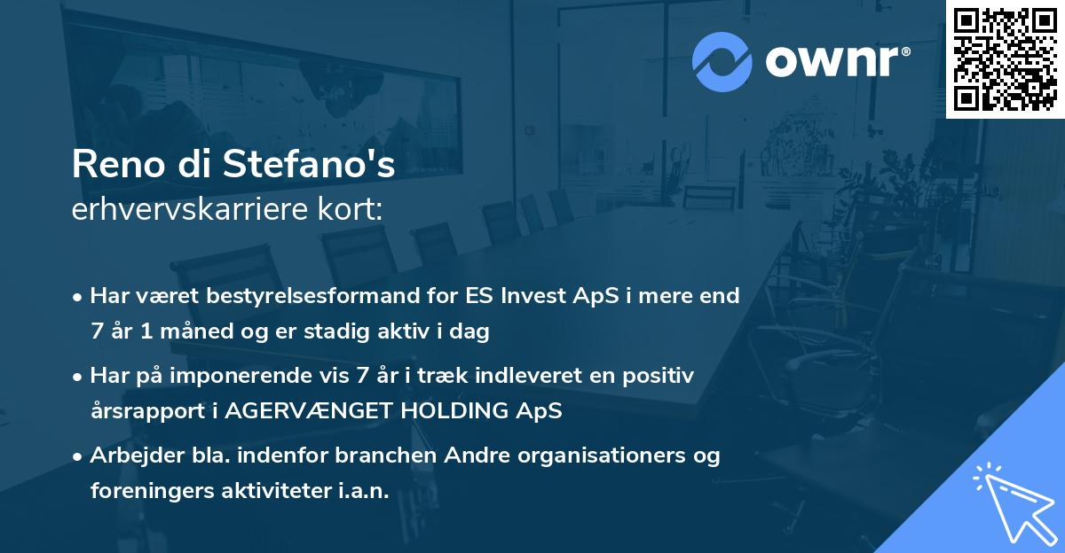 Reno di Stefano's erhvervskarriere kort