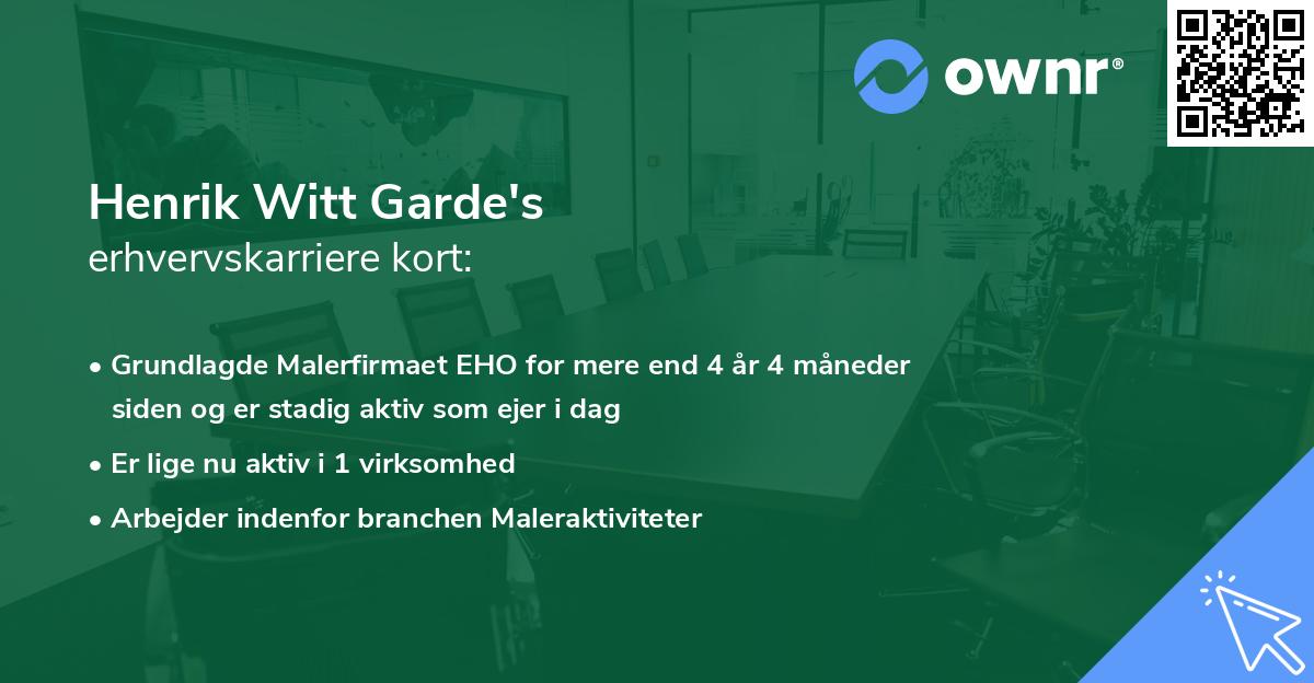 Henrik Witt Garde's erhvervskarriere kort