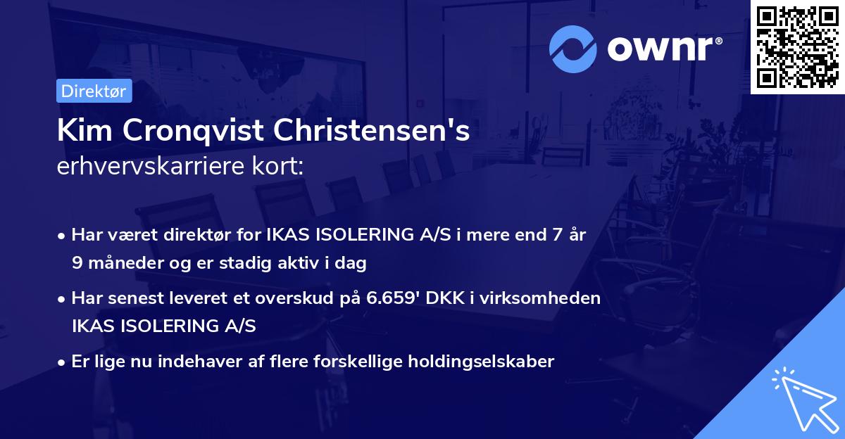 Kim Cronqvist Christensen's erhvervskarriere kort