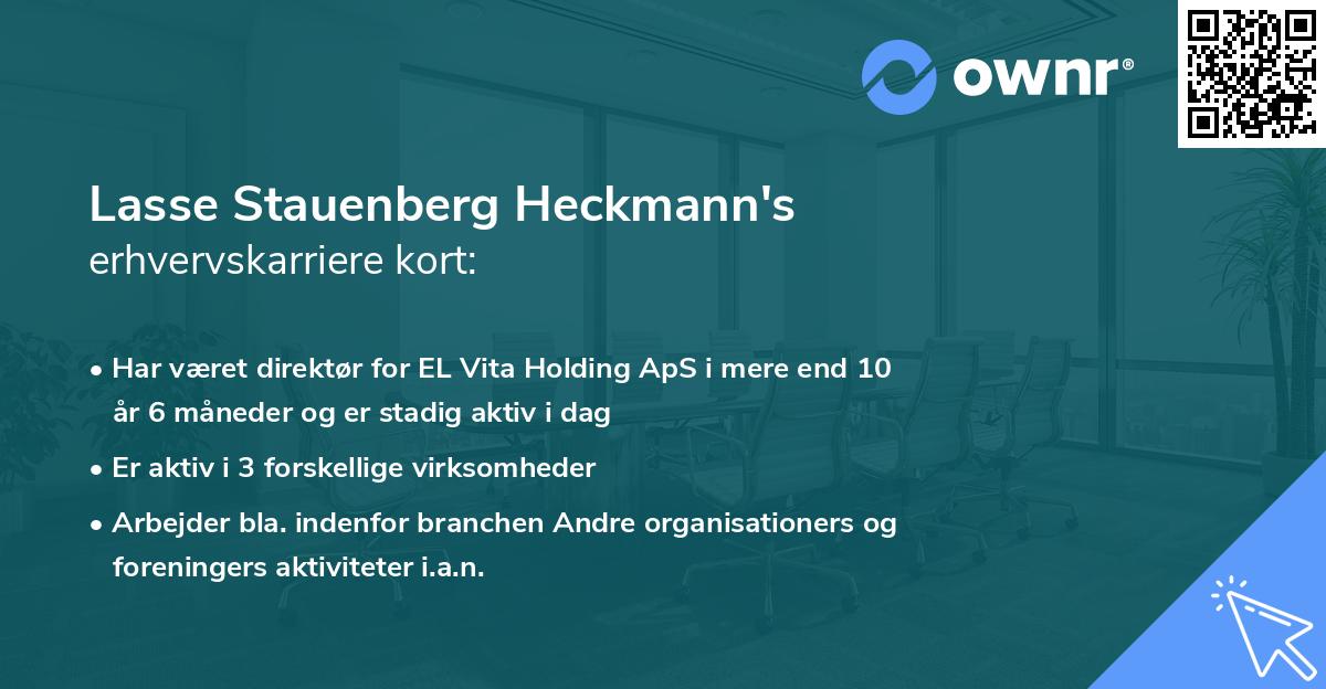 Lasse Stauenberg Heckmann's erhvervskarriere kort