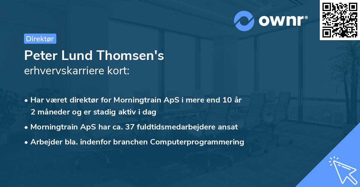 Peter Lund Thomsen's erhvervskarriere kort