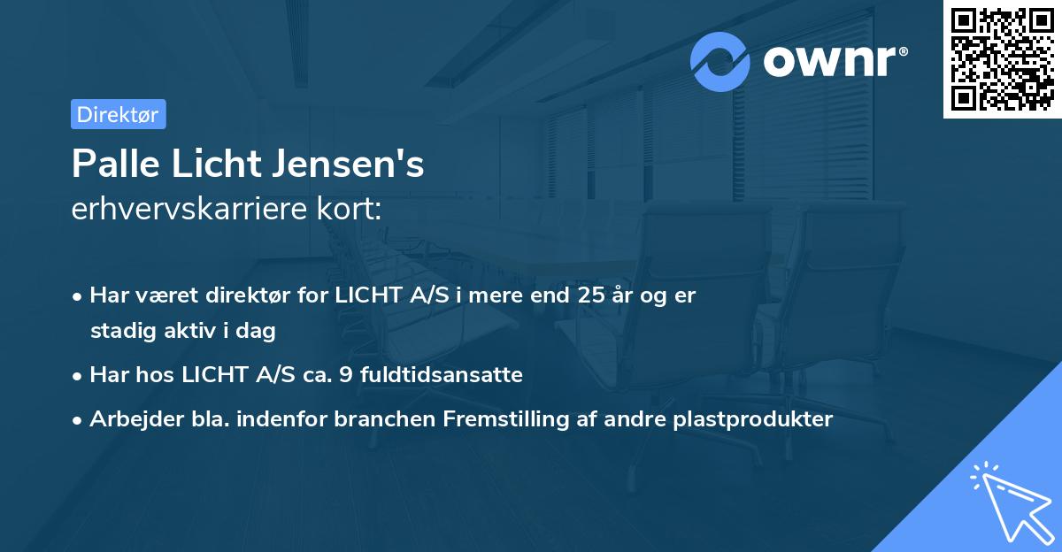 Palle Licht Jensen's erhvervskarriere kort