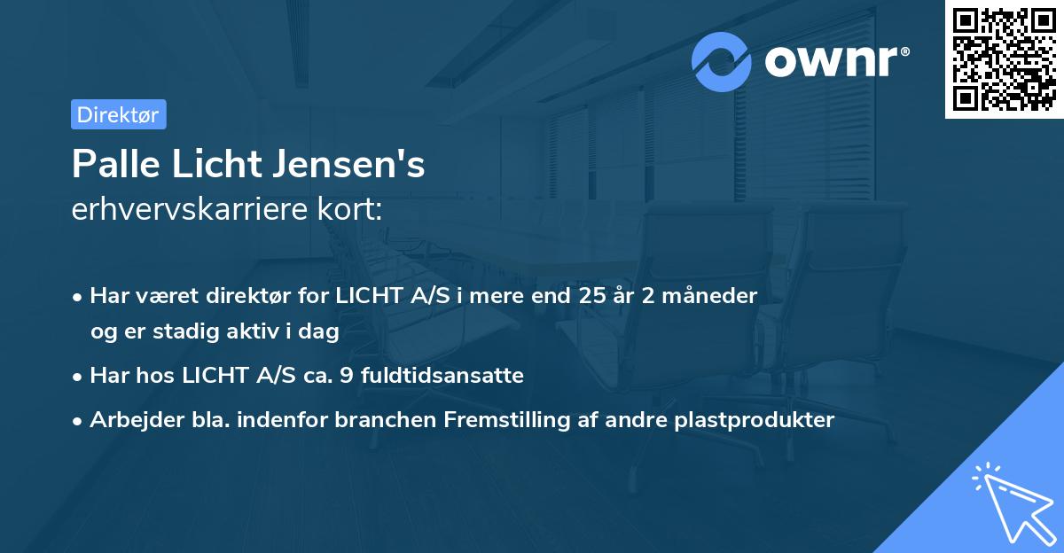 Palle Licht Jensen's erhvervskarriere kort
