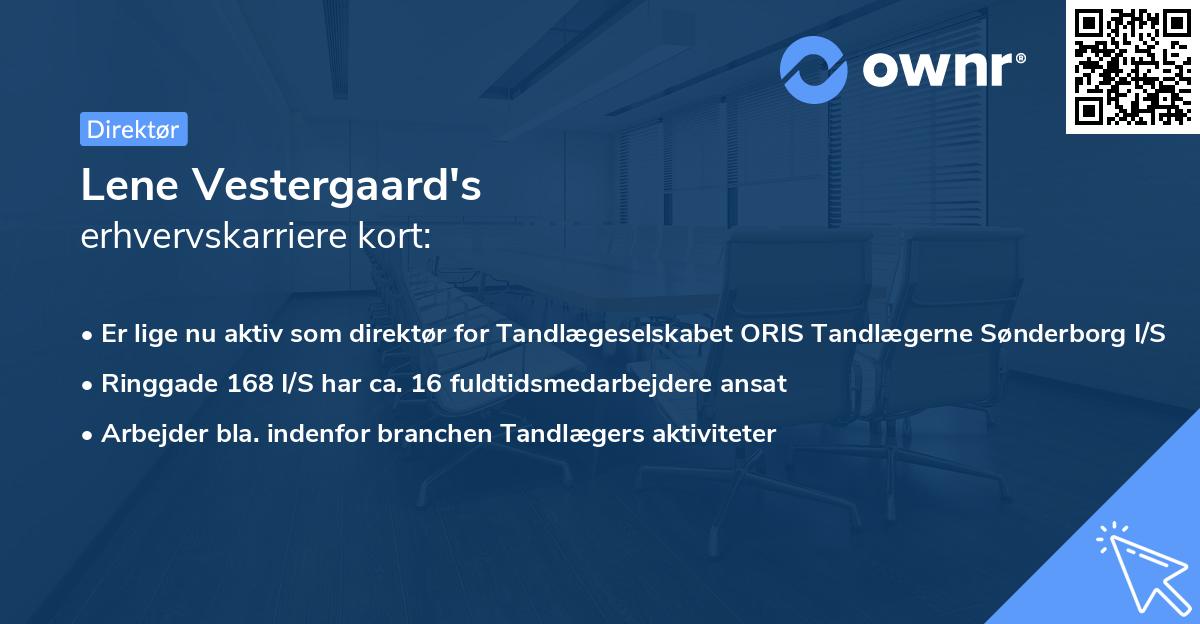 Lene Vestergaard's erhvervskarriere kort