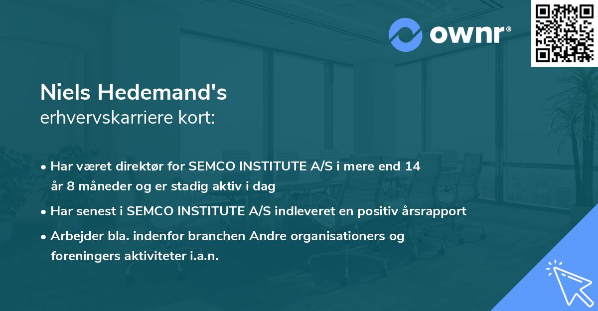 Niels Hedemand's erhvervskarriere kort