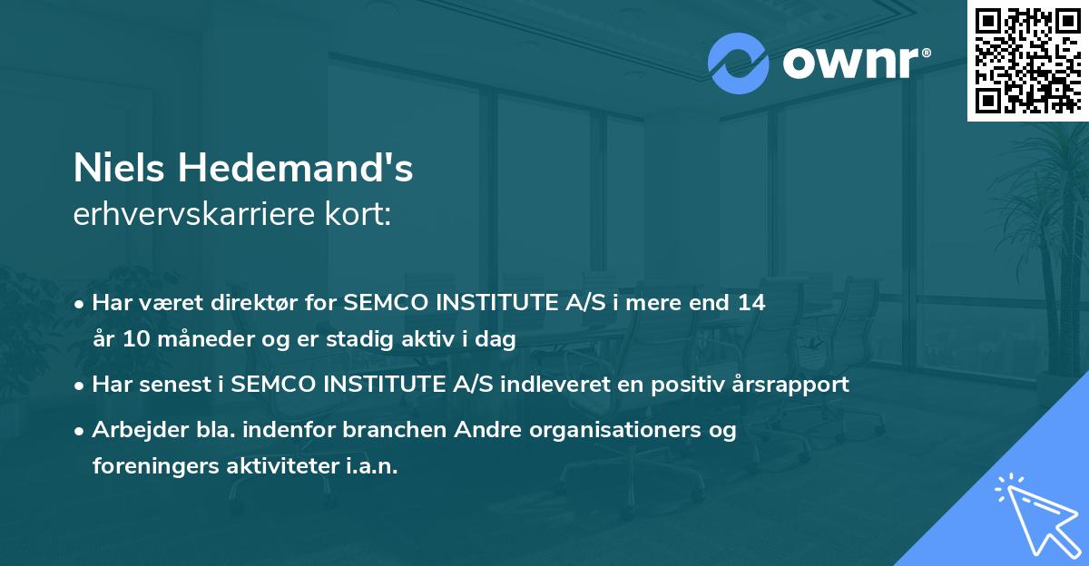 Niels Hedemand's erhvervskarriere kort