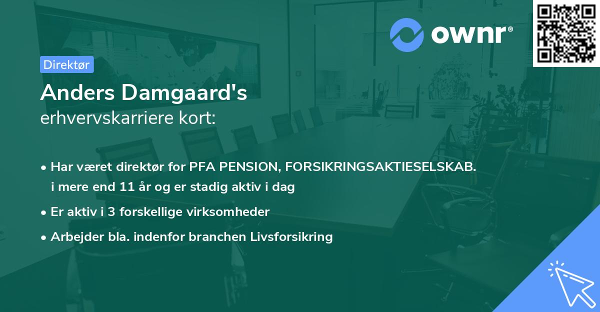 Anders Damgaard's erhvervskarriere kort