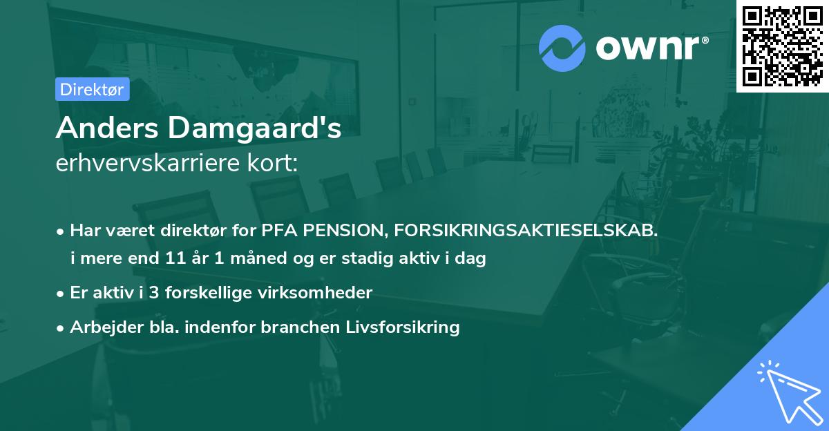 Anders Damgaard's erhvervskarriere kort