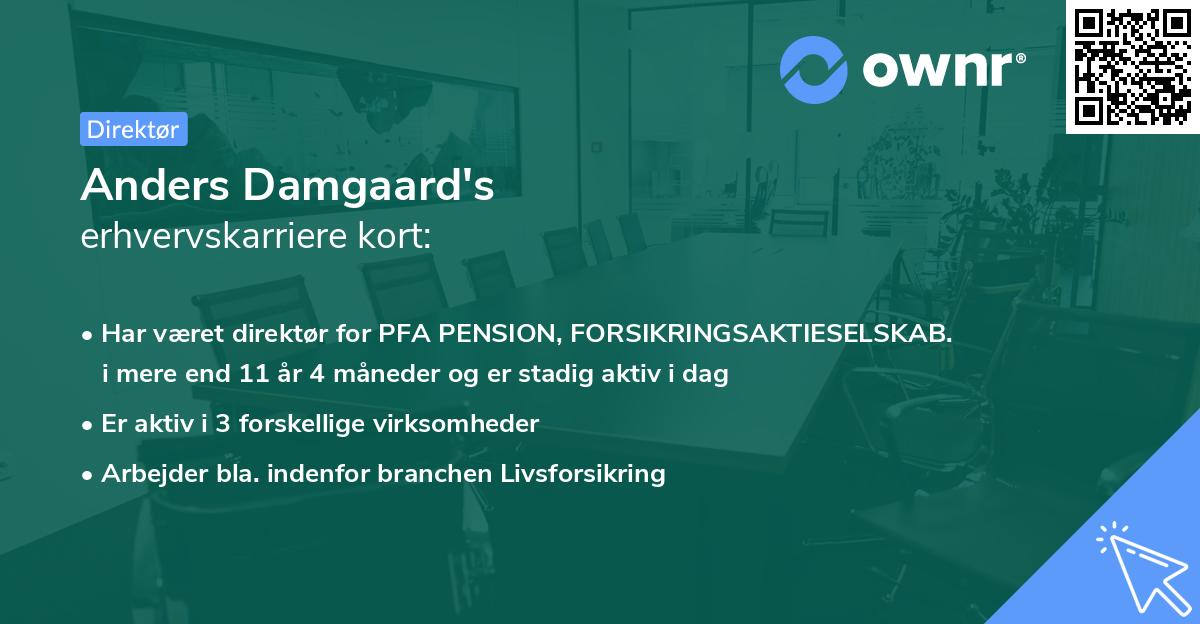 Anders Damgaard's erhvervskarriere kort