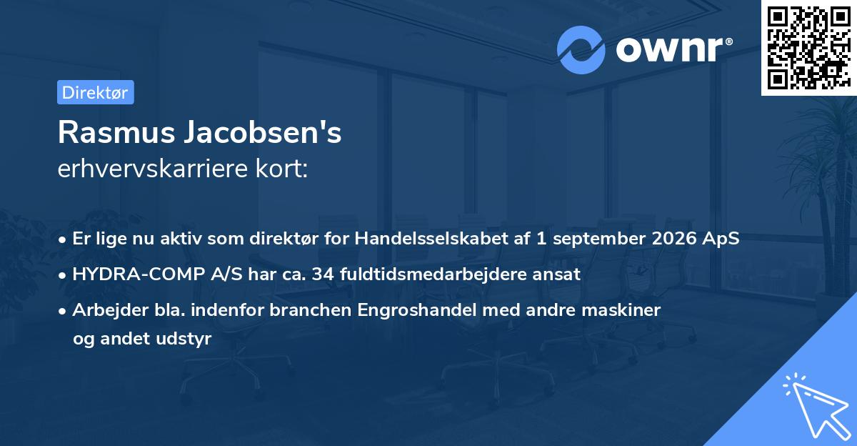 Rasmus Jacobsen's erhvervskarriere kort