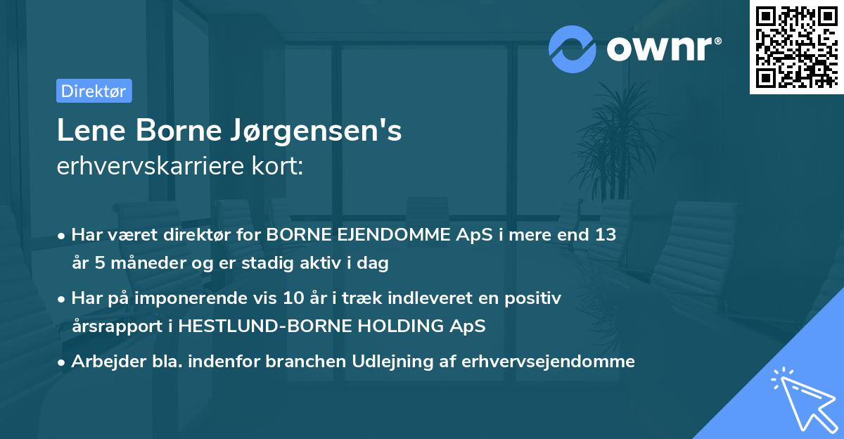 Lene Borne Jørgensen's erhvervskarriere kort