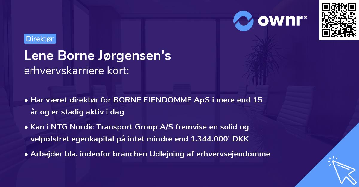 Lene Borne Jørgensen's erhvervskarriere kort