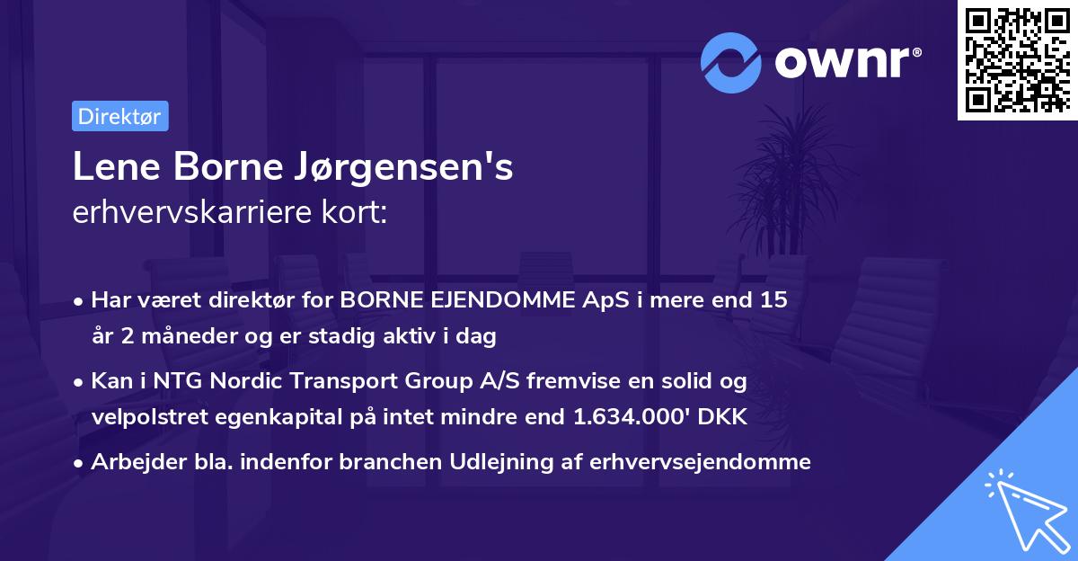 Lene Borne Jørgensen's erhvervskarriere kort