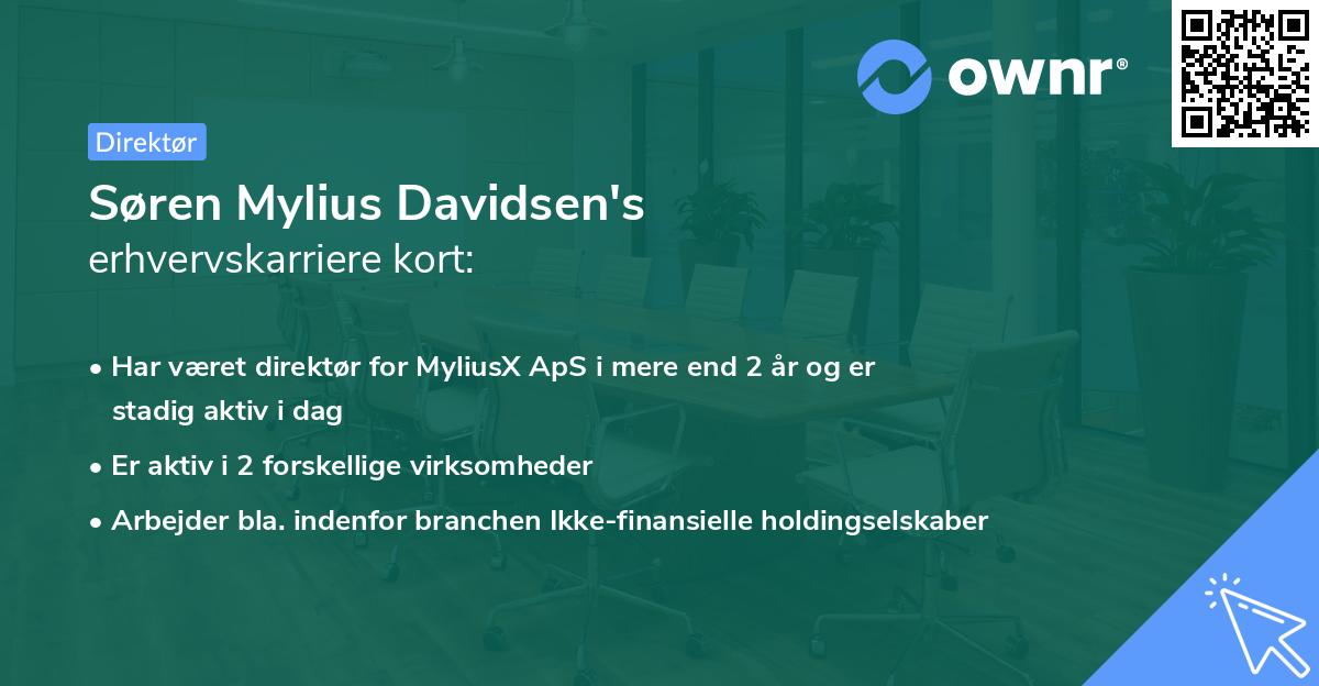 Søren Mylius Davidsen's erhvervskarriere kort