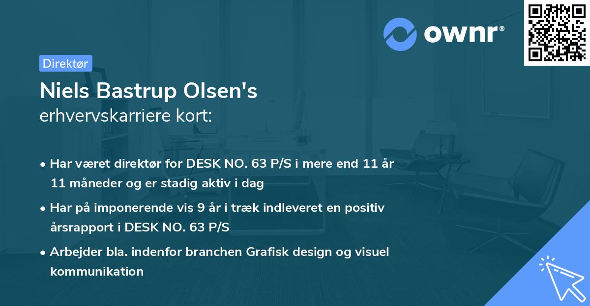 Niels Bastrup Olsen's erhvervskarriere kort