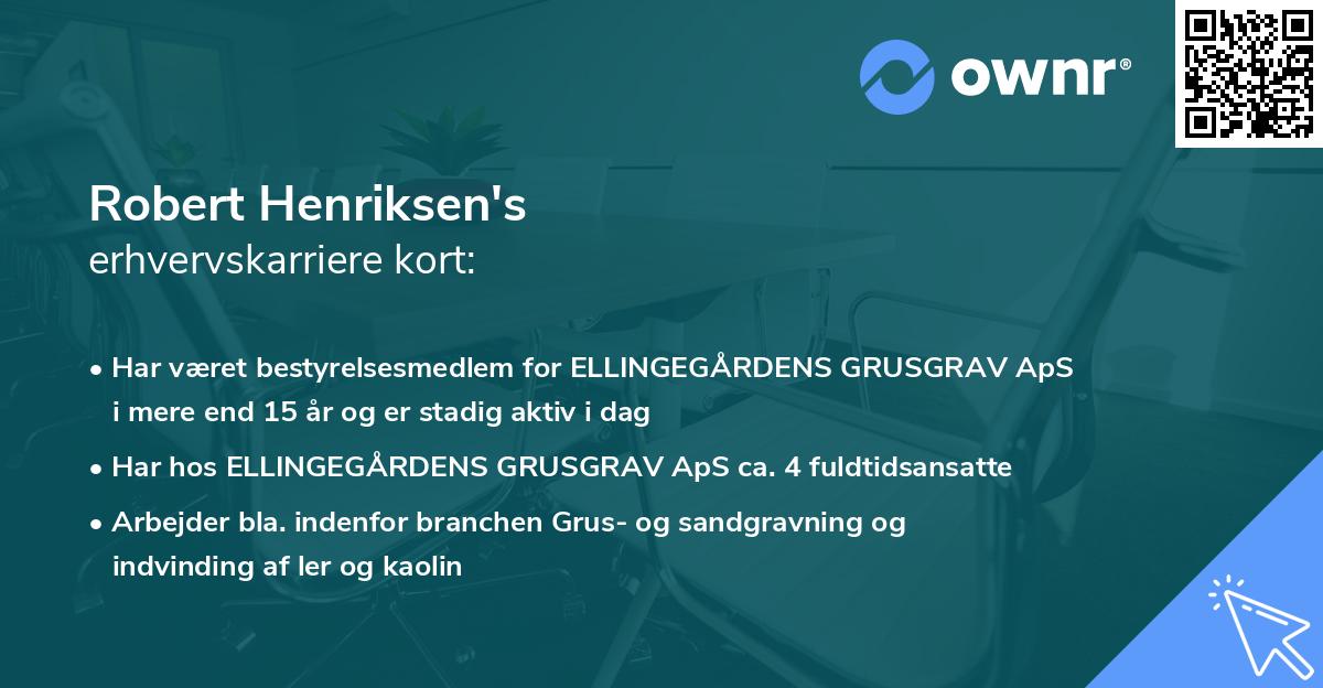 Robert Henriksen's erhvervskarriere kort