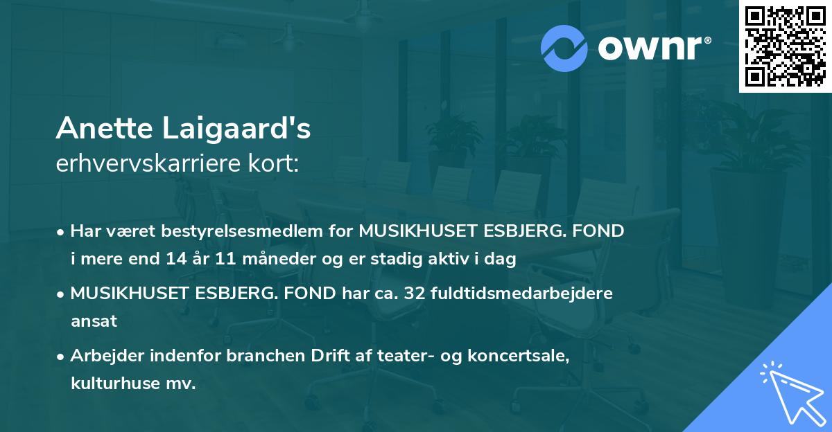 Anette Laigaard's erhvervskarriere kort