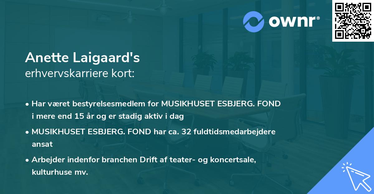 Anette Laigaard's erhvervskarriere kort