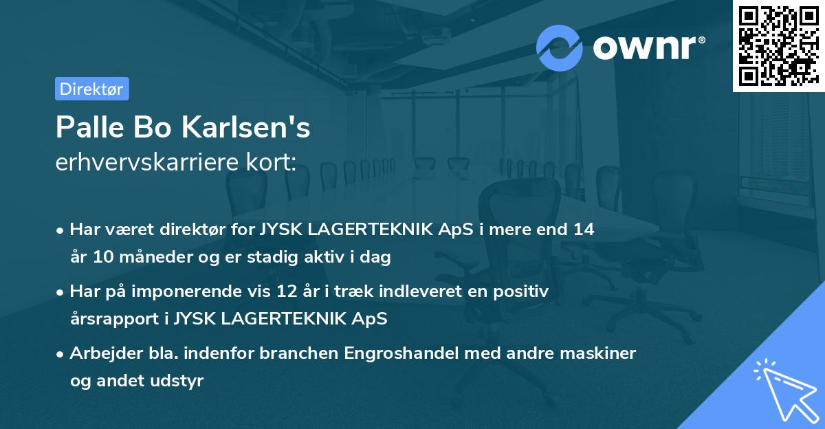 Palle Bo Karlsen's erhvervskarriere kort