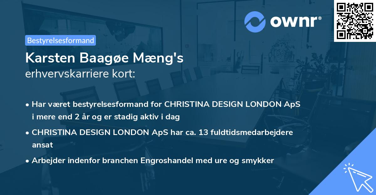 Karsten Baagøe Mæng's erhvervskarriere kort