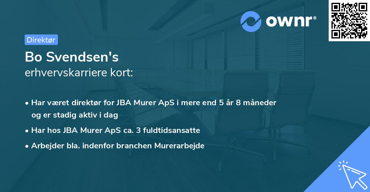 Bo Svendsen's erhvervskarriere kort