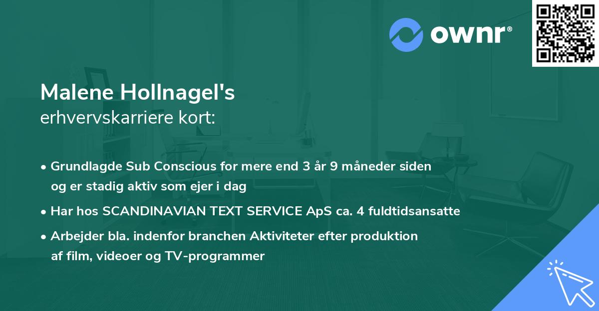 Malene Hollnagel's erhvervskarriere kort