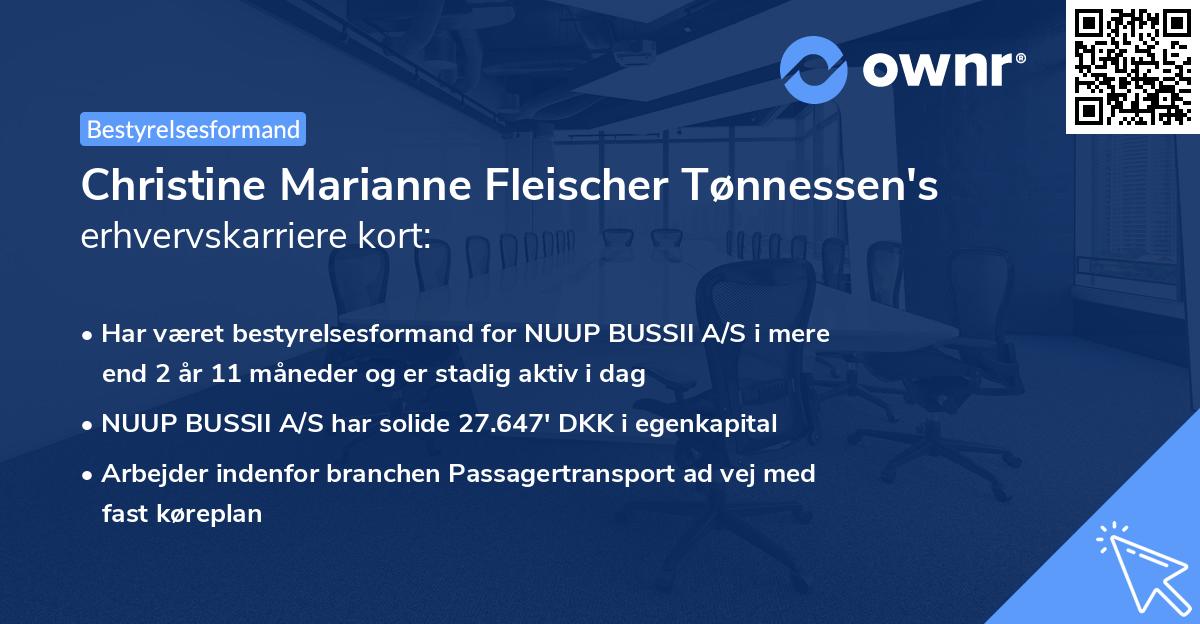 Christine Marianne Fleischer Tønnessen's erhvervskarriere kort