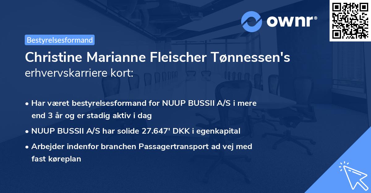 Christine Marianne Fleischer Tønnessen's erhvervskarriere kort