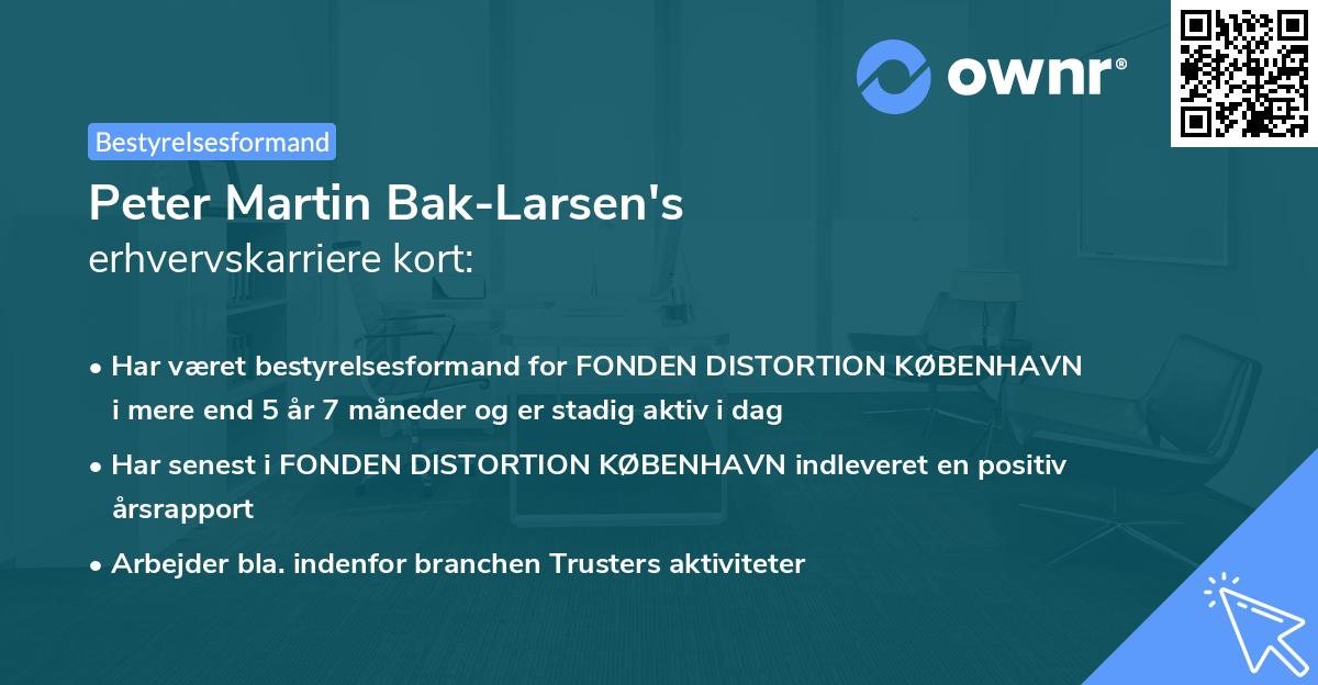 Peter Martin Bak-Larsen's erhvervskarriere kort
