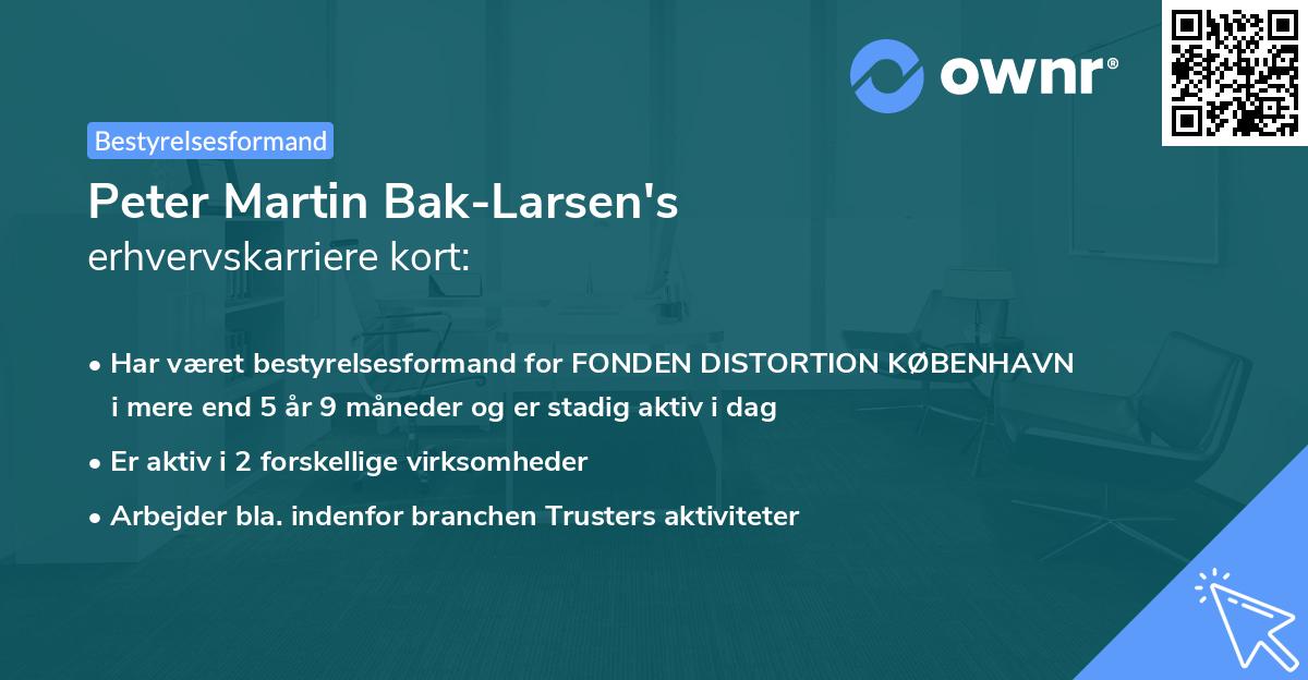 Peter Martin Bak-Larsen's erhvervskarriere kort